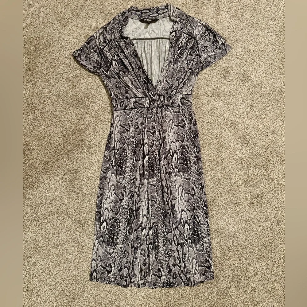 BCBGMAXAZRIA Twist-Front Snakeskin Dress - Picture 2 of 7